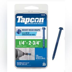 Tapcon
1/4 in. x 2-3/4 in. Hex-Washer-Head Concrete Anchors (25-Piece)